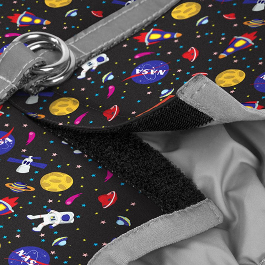 Шлея для собак м'яка WAUDOG Clothes з QR паспортом, малюнок "NASA", XS3, В 32-35 см, С 22-24 см — фото 5
