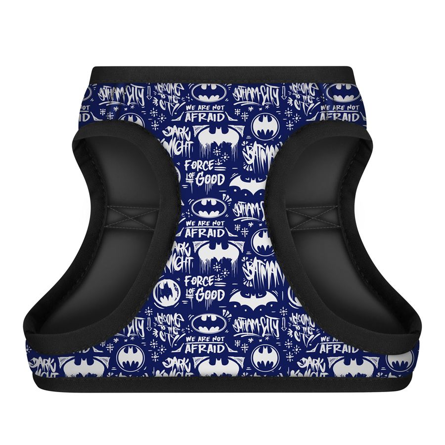 Шлея для собак м'яка WAUDOG Clothes з QR паспортом, малюнок "Бетмен біло-блакитний", XS1, В 24-27 см, С 18-20 см — фото 3
