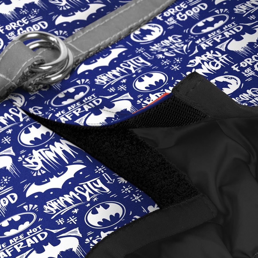 Шлея для собак м'яка WAUDOG Clothes з QR паспортом, малюнок "Бетмен біло-блакитний", XS1, В 24-27 см, С 18-20 см — фото 4
