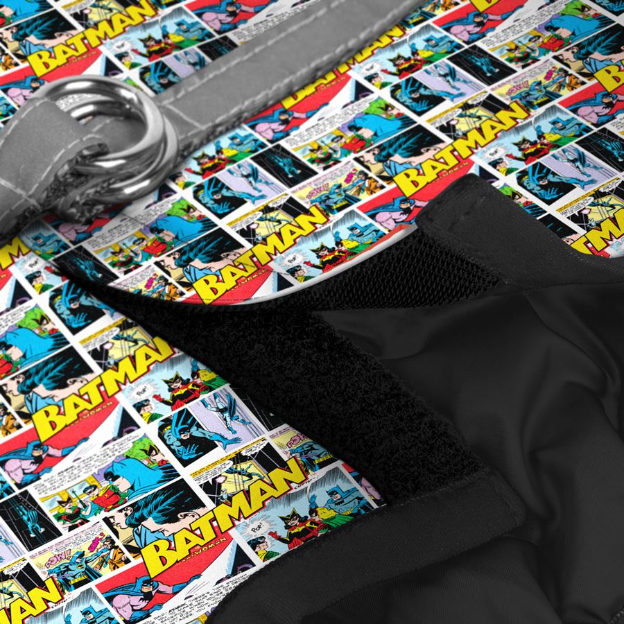 Шлея для собак м'яка WAUDOG Clothes з QR паспортом, малюнок "Бетмен комікс", XS2, В 28-31 см, С 20-22 см — фото 4