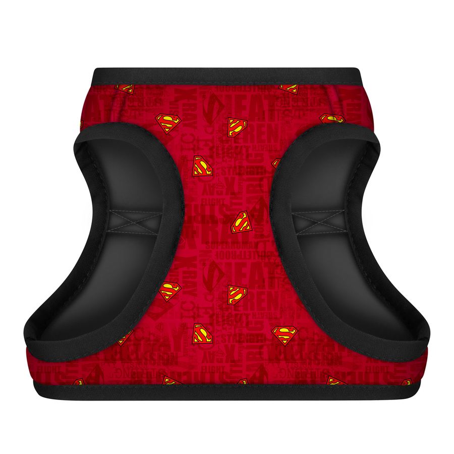 Шлея для собак м'яка WAUDOG Clothes з QR паспортом, малюнок "Супермен червоний", XS1, В 24-27 см, С 18-20 см — фото 3