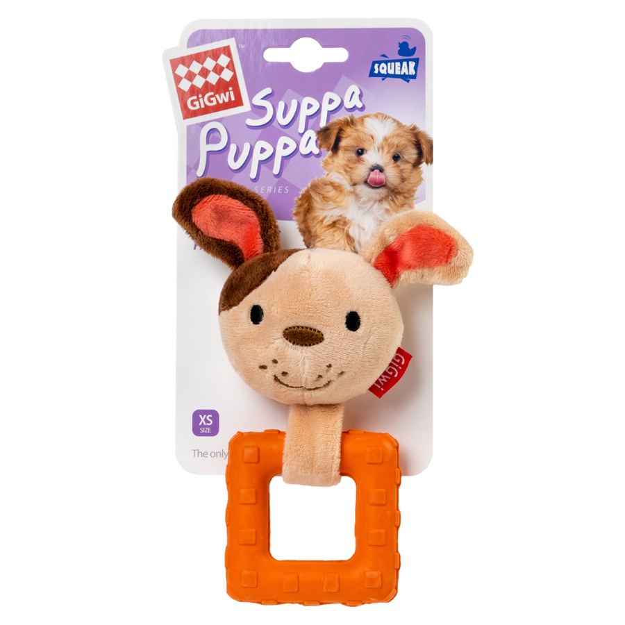 Іграшка для собак Собачка з пищалкою GiGwi Suppa Puppa, текстиль, гума, 15 см — фото 2