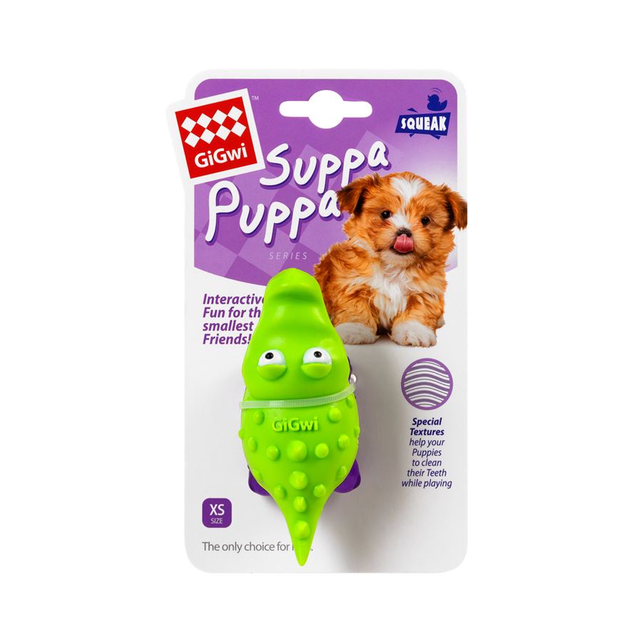 Іграшка для собак Крокодильчик з пищалкою GiGwi Suppa Puppa, гума, 9 см — фото 2