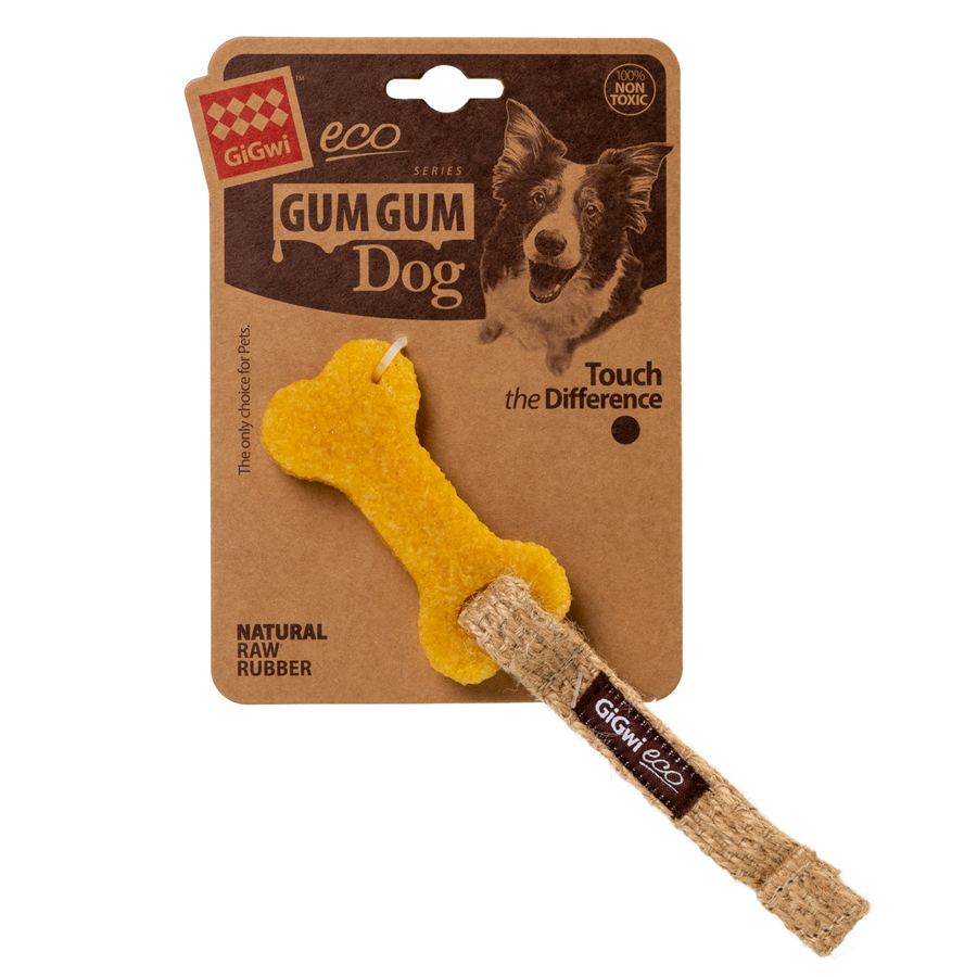 Іграшка для собак Маленька кістка GiGwi Gum Gum, екогума, джут, 9 см — фото 2