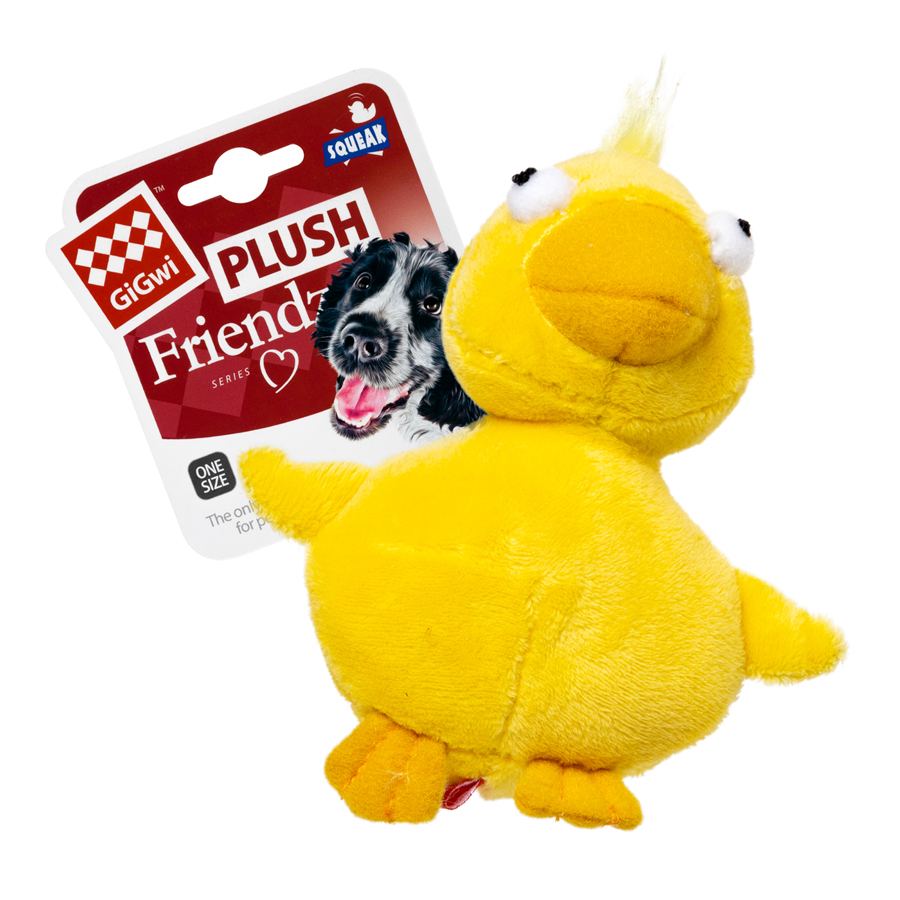 Іграшка для собак Качка з пищалкою GiGwi Plush Friendz, текстиль, МТХ, 11 см — фото 2