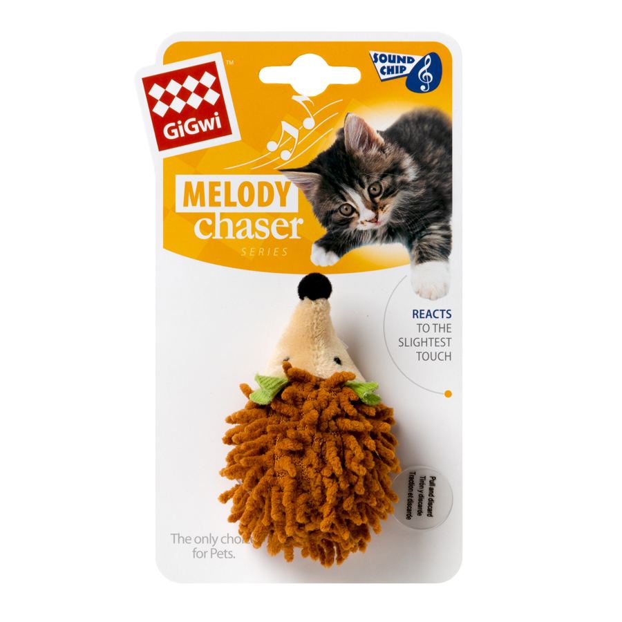Іграшка для котів Їжачок з електронним чипом GiGwi Melody chaser, текстиль, 7 см — фото 2