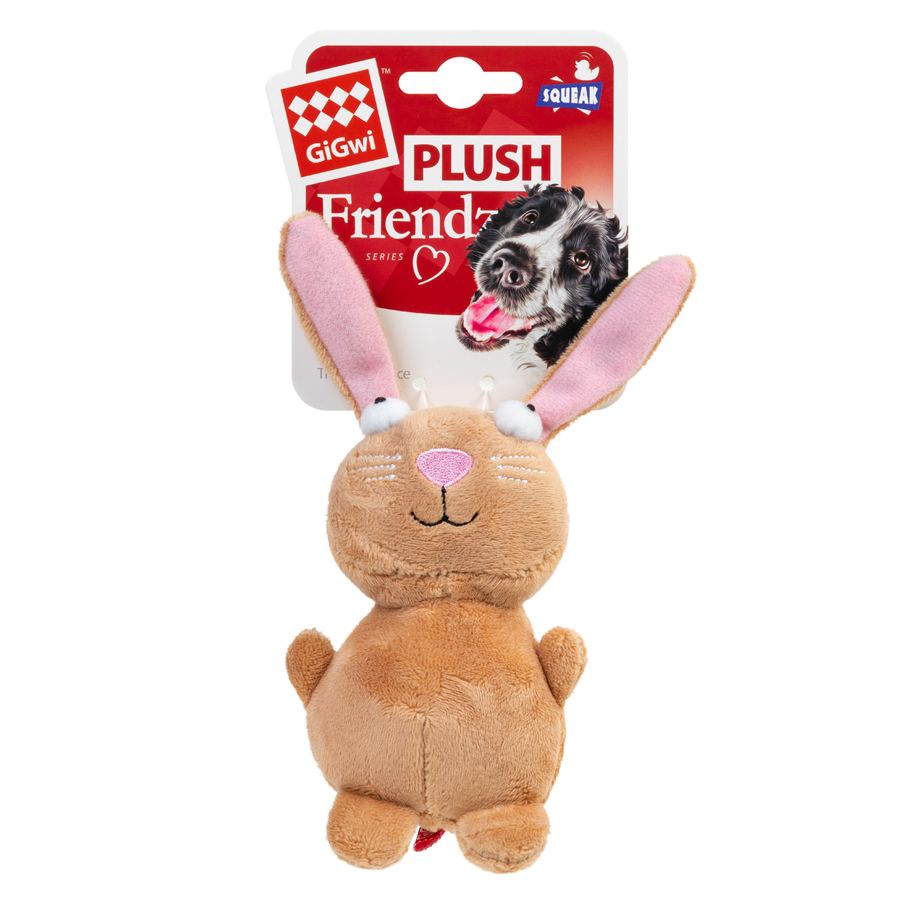 Іграшка для собак Кролик з пищалкою GiGwi Plush Friendz, плюш, 16 см — фото 2