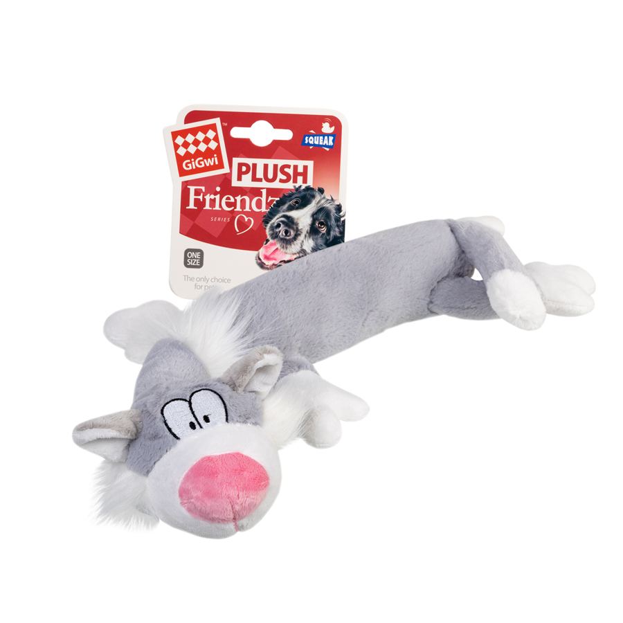 Іграшка для собак Кіт з пищалкою GiGwi Plush Friendz, плюш, штучне хутро, 63 см — фото 2