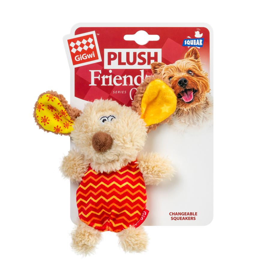 Іграшка для собак Собачка з пищалкою GiGwi Plush Friendz, текстиль, пластик, 13 см — фото 2