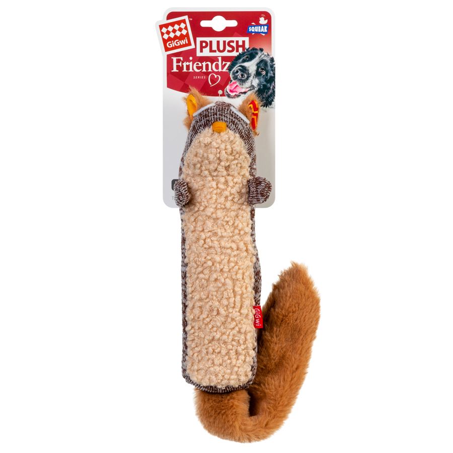 Іграшка для собак Білка з пищалкою GiGwi Plush Friendz, текстиль, 29 см — фото 2