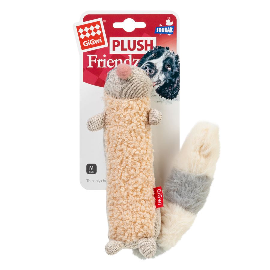 Іграшка для собак Єнот з пищалкою GiGwi Plush Friendz, текстиль, 17 см — фото 2