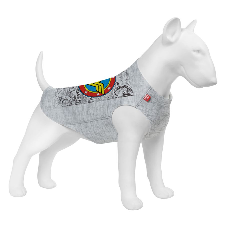 Майка для собак WAUDOG Clothes малюнок "Чудо-жінка комікс", XS30, B 40-46 см, С 23-28 см