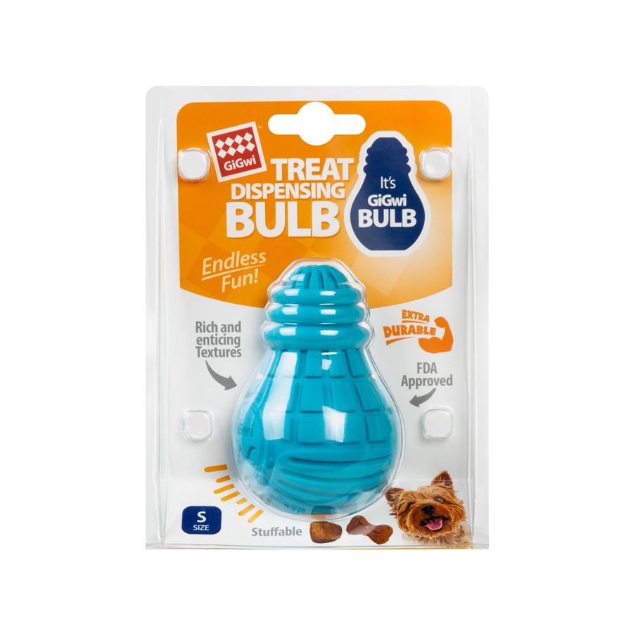 Іграшка для собак Лампочка гумова GiGwi Bulb Rubber, гума, S, блакитна — фото 3