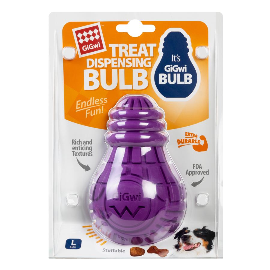 Іграшка для собак Лампочка гумова GiGwi Bulb Rubber, гума, L, фіолетова — фото 2