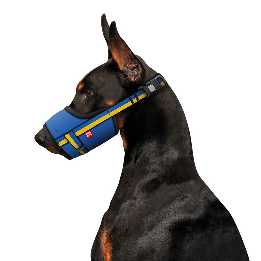 Намордник для собак WAUDOG Nylon, малюнок "Colors of freedom", пластиковий фастекс, розмір XL, О 35-43 см — фото 3
