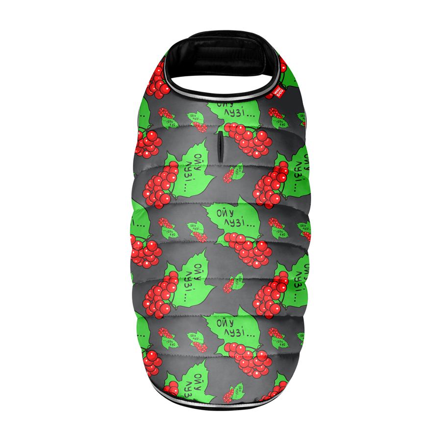 Куртка-накидка для собак WAUDOG Clothes, малюнок "Калина", XL, А 47 см, B 68-80 см, С 42-52 см — фото 3