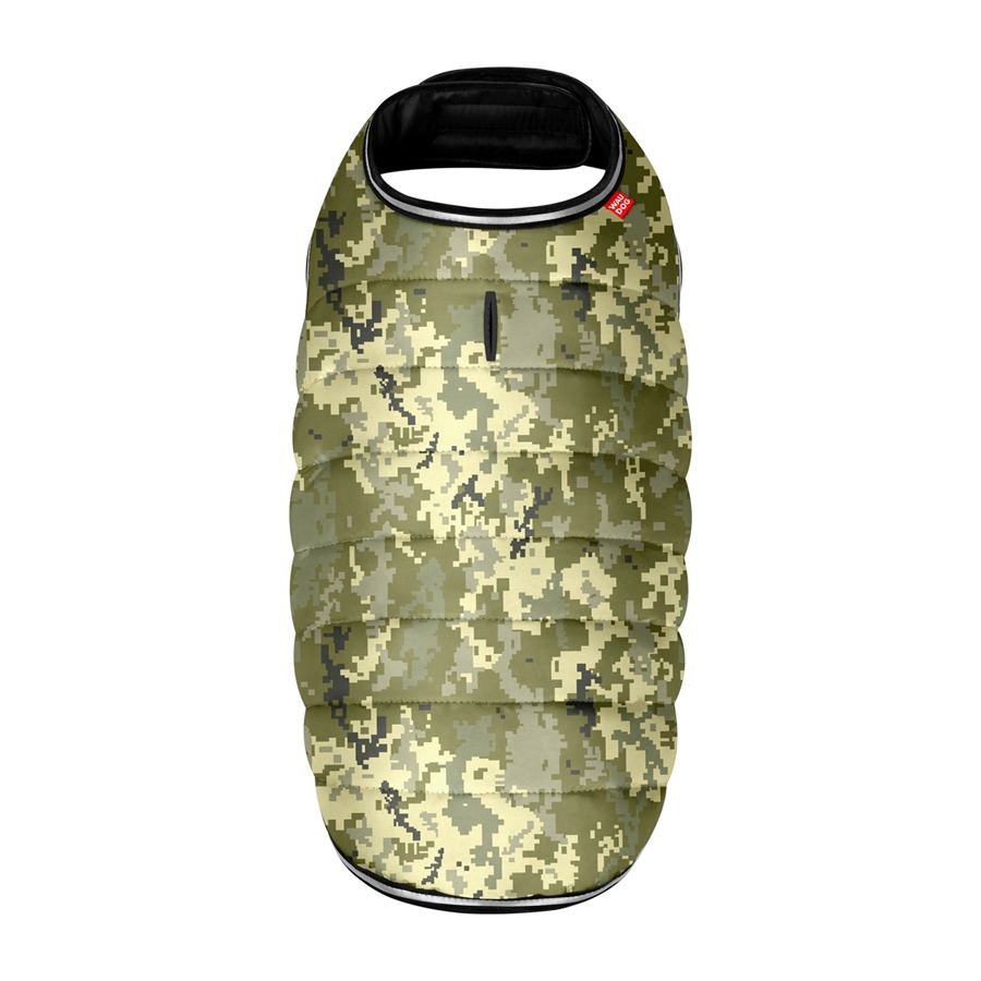 Курточка-накидка для собак WAUDOG Clothes, малюнок "Мілітарі", M, А 37 см, B 52-62 см, С 36-47 см — фото 3