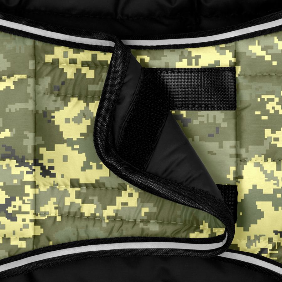 Курточка-накидка для собак WAUDOG Clothes, малюнок "Мілітарі", M, А 37 см, B 52-62 см, С 36-47 см — фото 4