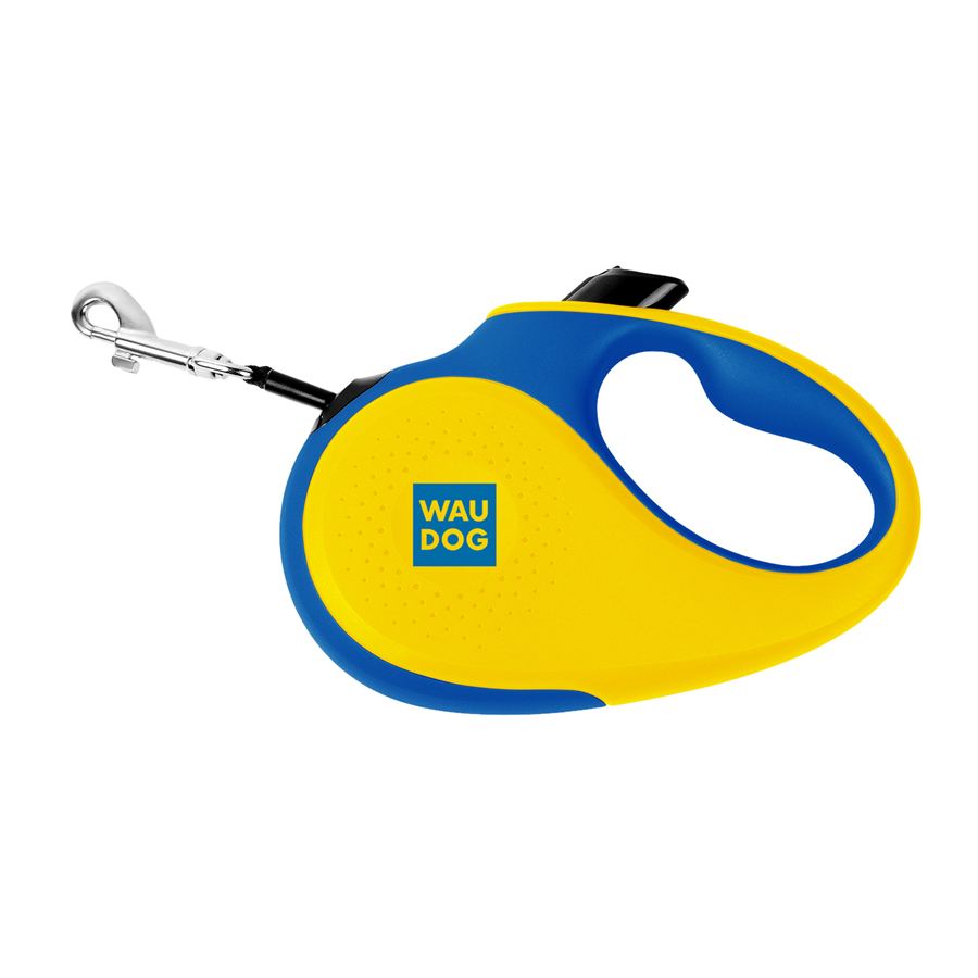 Повідець-рулетка для собак WAUDOG R-leash, малюнок "Colors of freedom", M, до 25 кг, 5 м, світловідбивна стрічка — фото 5