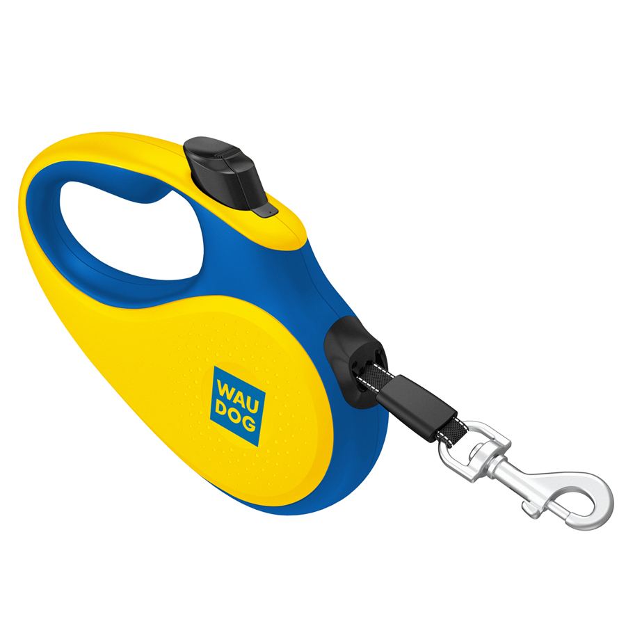 Повідець-рулетка для собак WAUDOG R-leash, малюнок "Colors of freedom", L, до 50 кг, 5 м, світловідбивна стрічка — фото 3