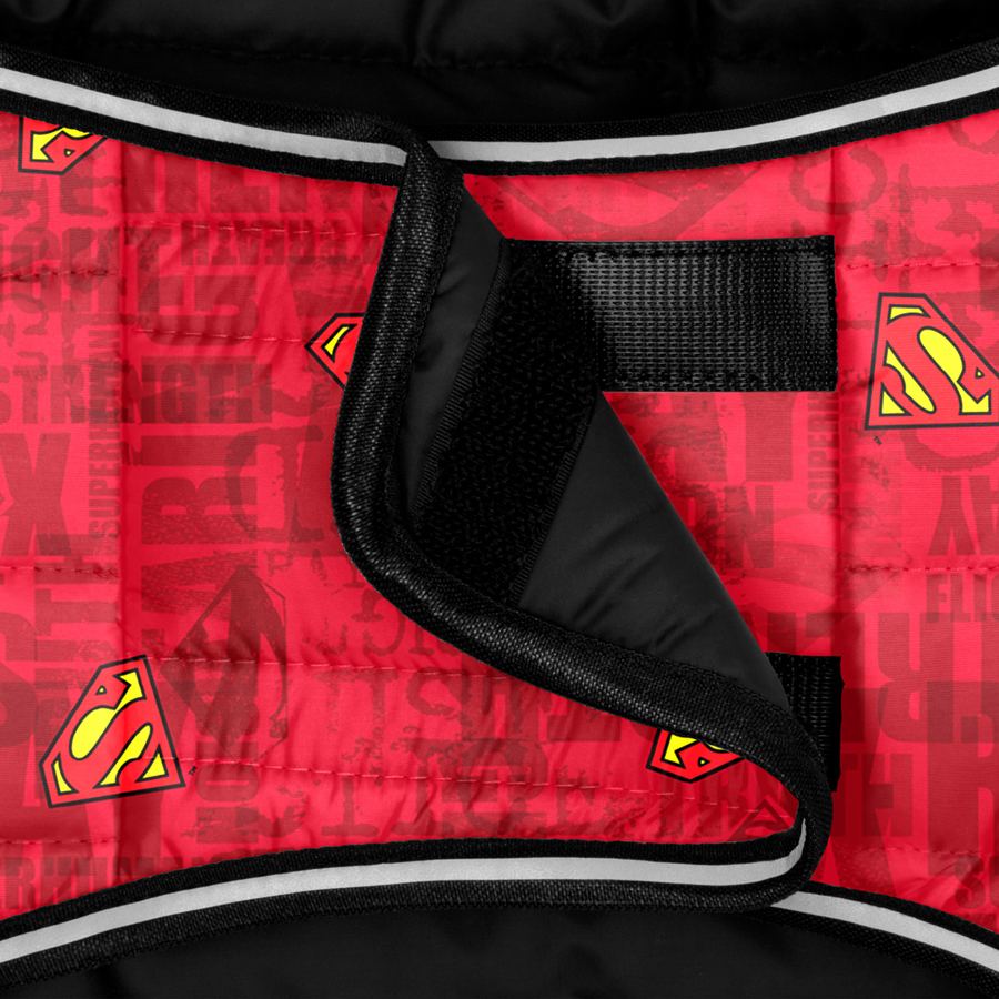 Курточка-накидка для собак WAUDOG Clothes, малюнок "Супермен червоний", XXS, А 23 см, B 29-36 см, С 14-20 см — фото 4