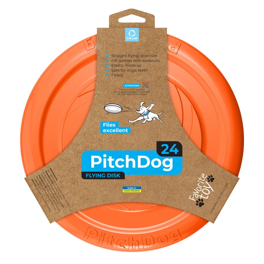 Ігрова тарілка для апортировки PitchDog, діаметр 24 см помаранчевий