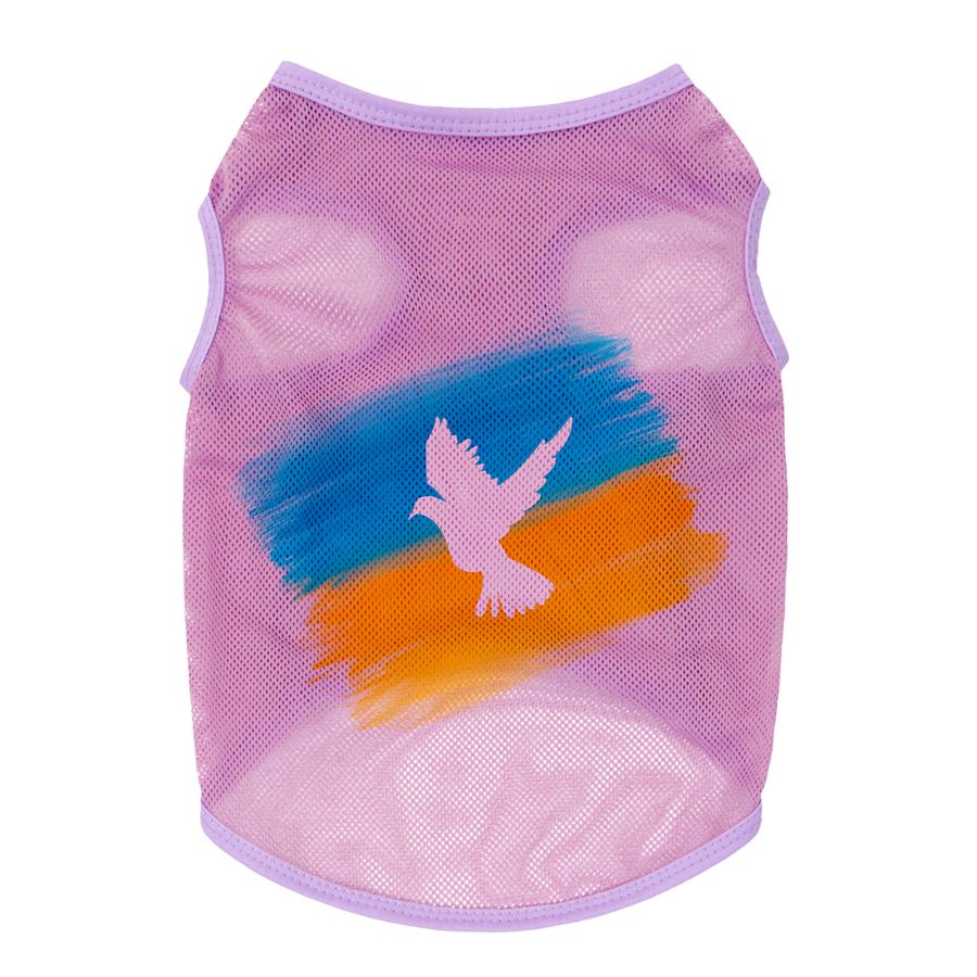Майка для собак WAUDOG Clothes малюнок "Прапор", сітка, S, B 30-33 см, C 18-21 см рожевий — фото 2