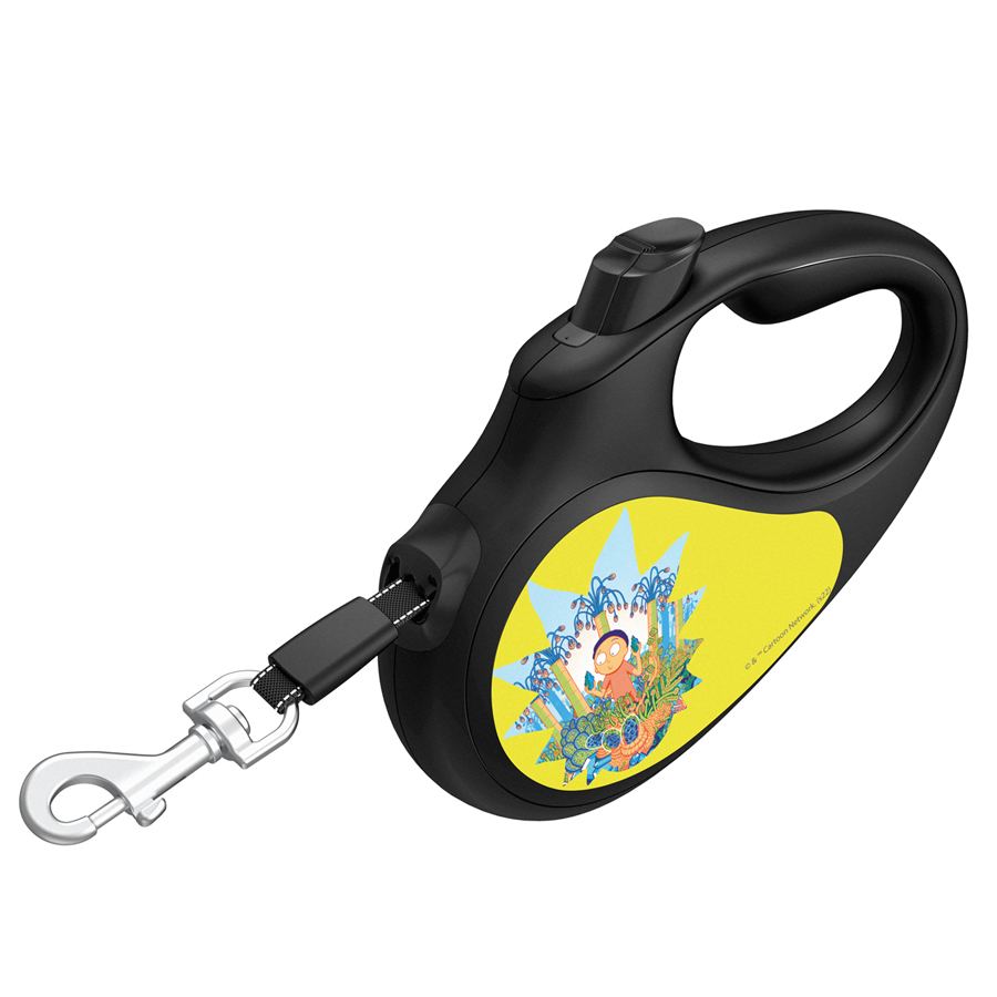 Повідець-рулетка для собак WAUDOG R-leash, малюнок "Рік та Морті 2", L, до 50 кг, 5 м, світловідбиваюча стрічка чорний — фото 3