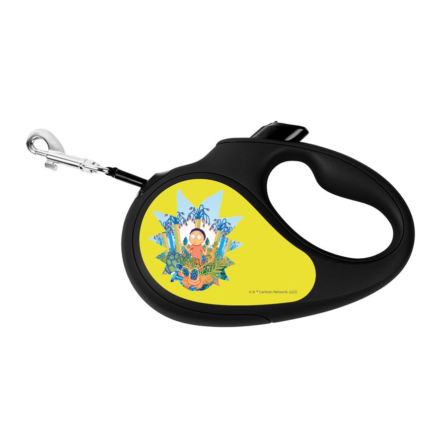 Повідець-рулетка для собак WAUDOG R-leash, малюнок "Рік та Морті 2", L, до 50 кг, 5 м, світловідбиваюча стрічка чорний — фото 5