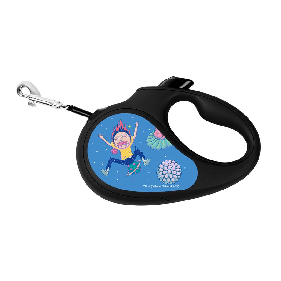 Повідець-рулетка для собак WAUDOG R-leash, малюнок "Рік та Морті 3", L, до 50 кг, 5 м, світловідбиваюча стрічка чорний — фото 5