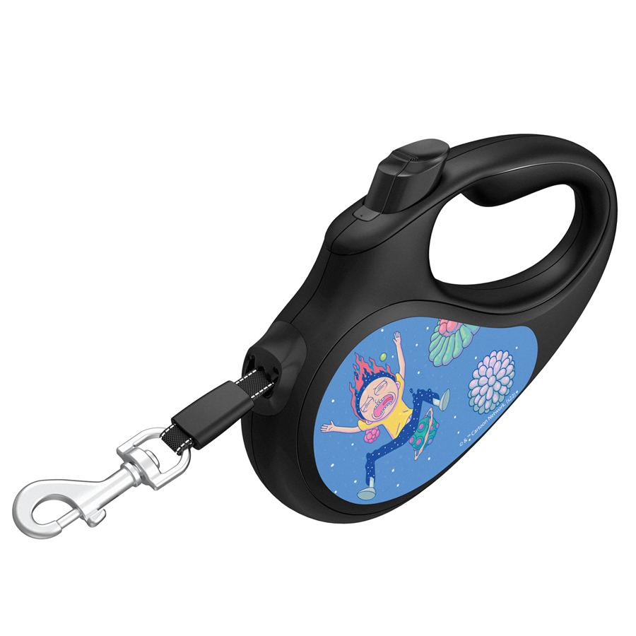 Повідець-рулетка для собак WAUDOG R-leash, малюнок "Рік та Морті 3", L, до 50 кг, 5 м, світловідбиваюча стрічка чорний — фото 3