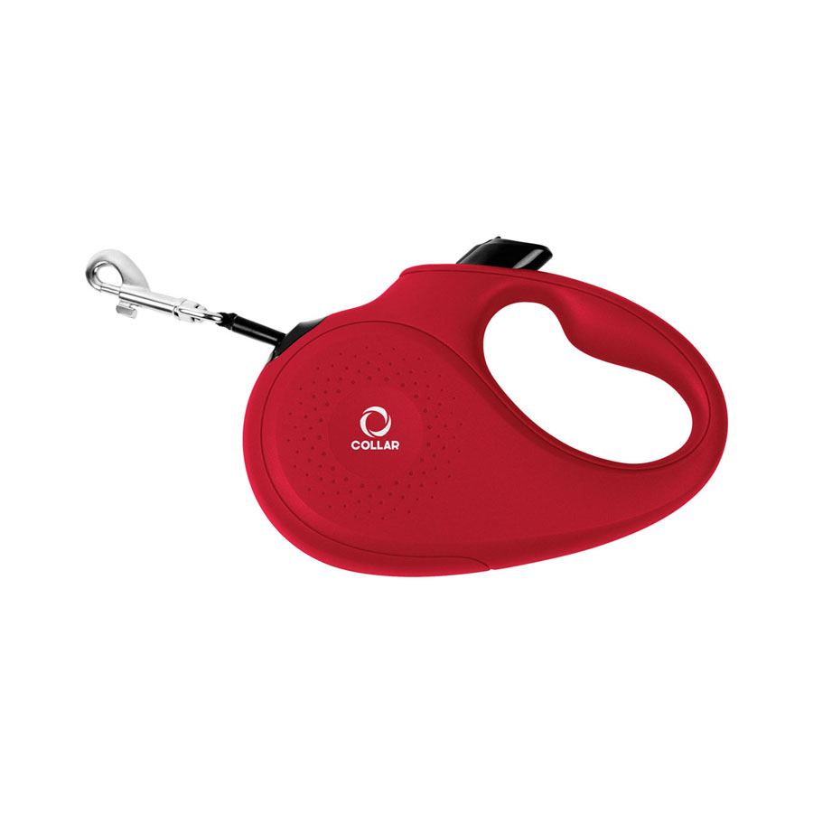 Повідець-рулетка CoLLaR для собак, розмір L, 50 кг, 5 м, світловідбивна стрічка, червоний — фото 3