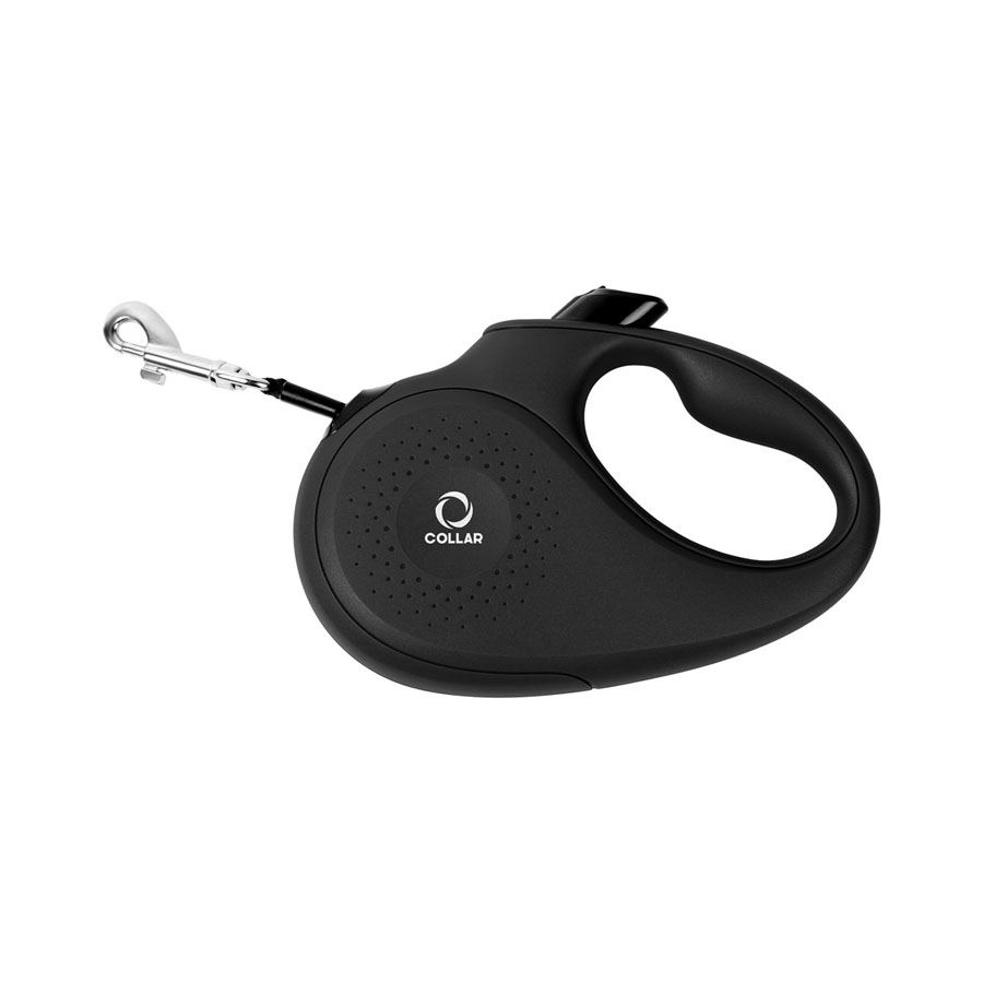 Повідець-рулетка CoLLaR для собак, розмір L, 50 кг, 5 м, світловідбивна стрічка, чорний — фото 2