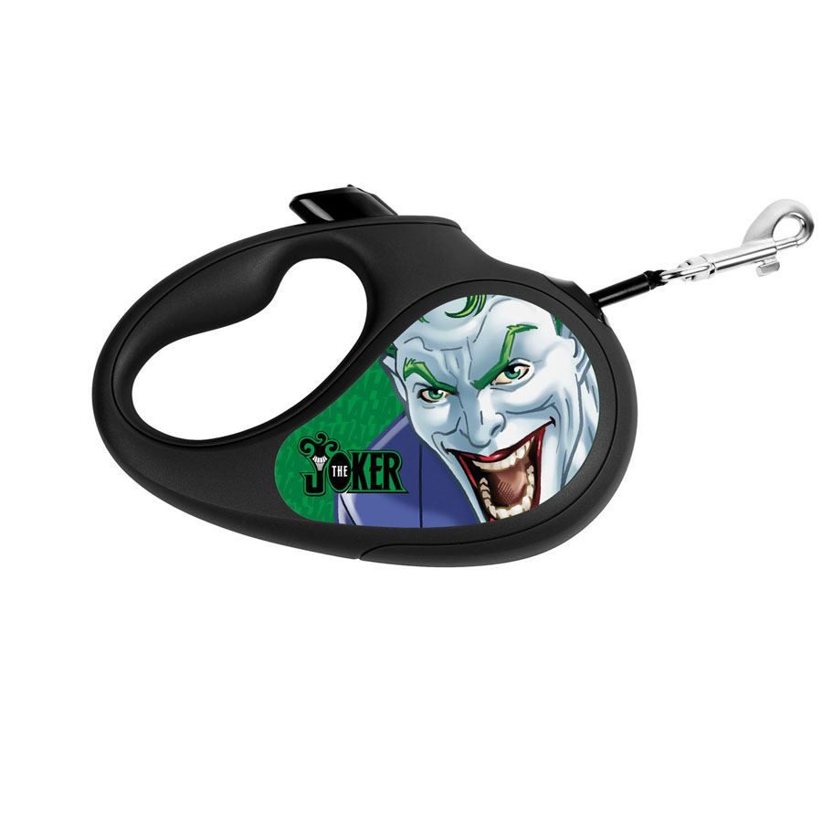 Повідець-рулетка для собак WAUDOG R-leash, малюнок "Джокер Зелений", L, до 50 кг, 5 м, світловідбиваюча стрічка чорний