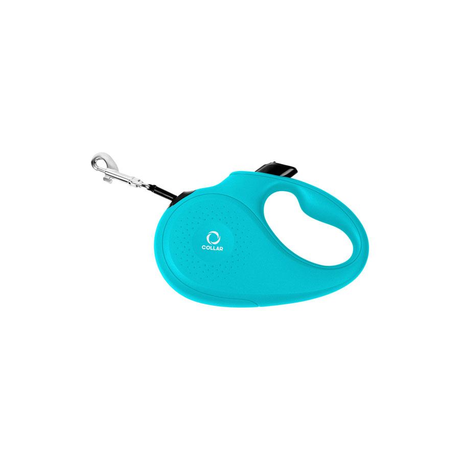 Повідець-рулетка CoLLaR для собак, розмір XS, 12 кг, 3 м, світловідбивна стрічка, блакитний — фото 2