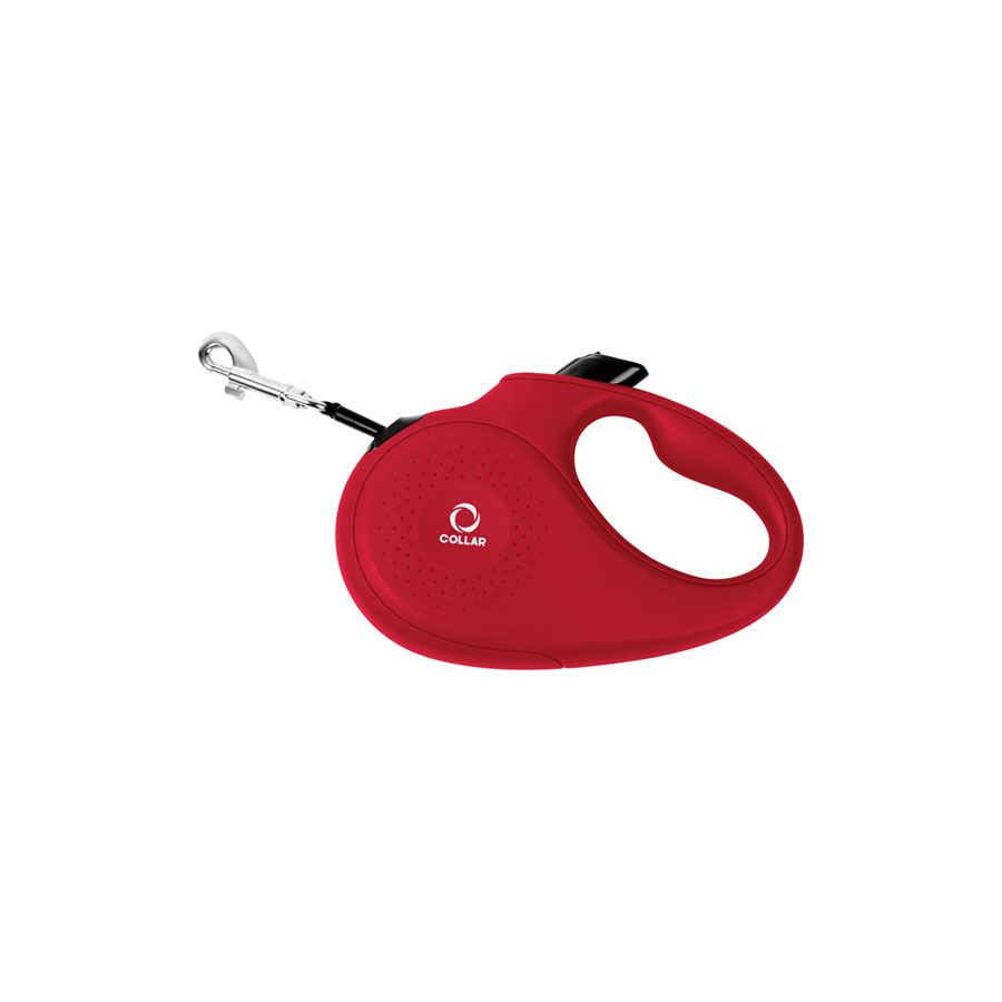 Повідець-рулетка CoLLaR для собак, розмір XS, 12 кг, 3 м, світловідбивна стрічка, червоний — фото 2