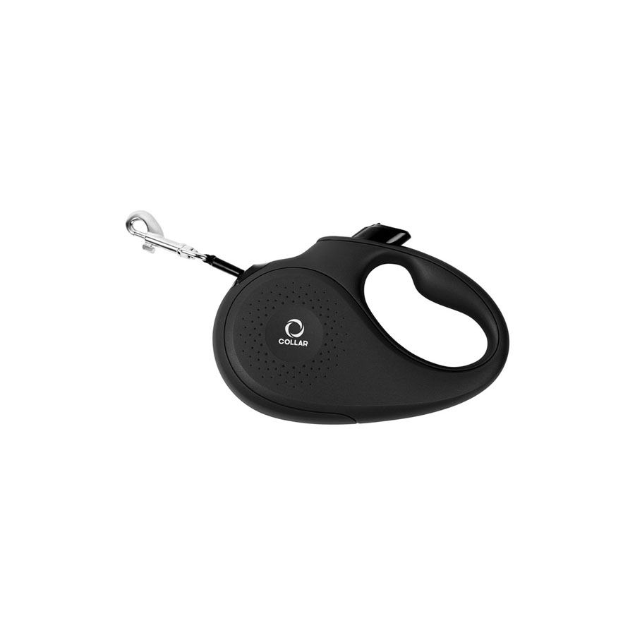 Повідець-рулетка CoLLaR для собак, розмір XS, 12 кг, 3 м, світловідбивна стрічка, чорний — фото 2