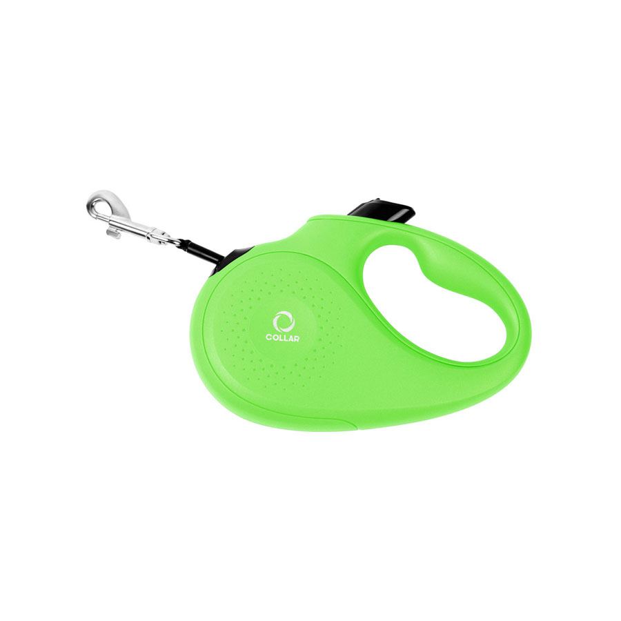 Повідець-рулетка CoLLaR для собак, розмір M, 25 кг, 5 м, світловідбивна стрічка, салатовий — фото 2