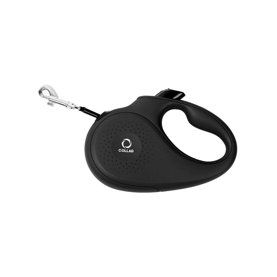 Повідець-рулетка CoLLaR для собак, розмір M, 25 кг, 5 м, світловідбивна стрічка, чорний — фото 2