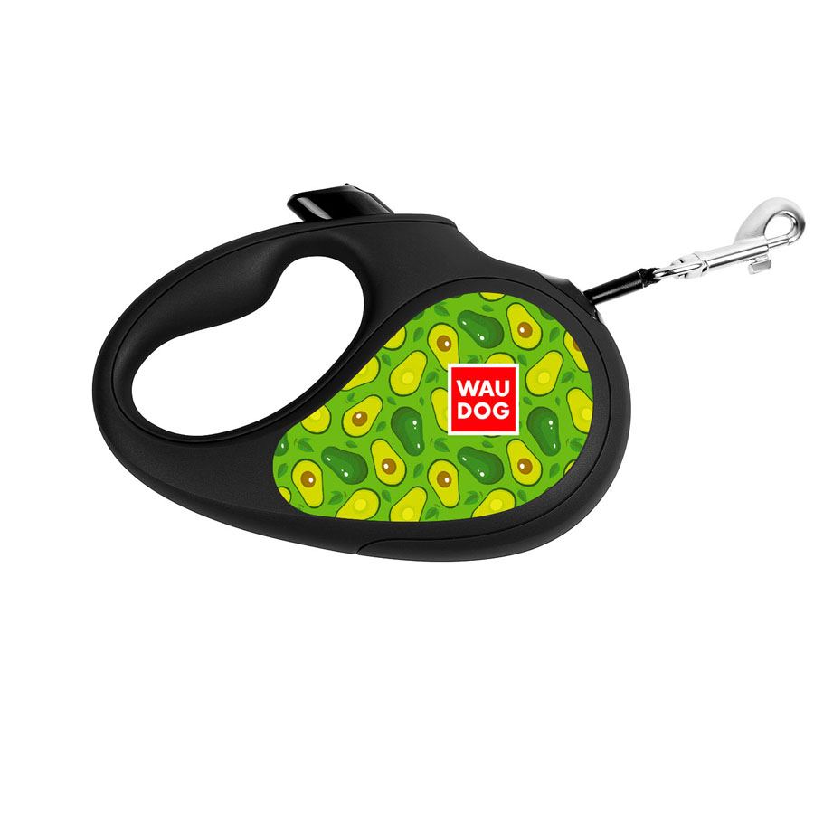 Повідець-рулетка для собак WAUDOG R-leash, малюнок "Авокадо", L, до 50 кг, 5 м, світловідбиваюча стрічка — фото 3