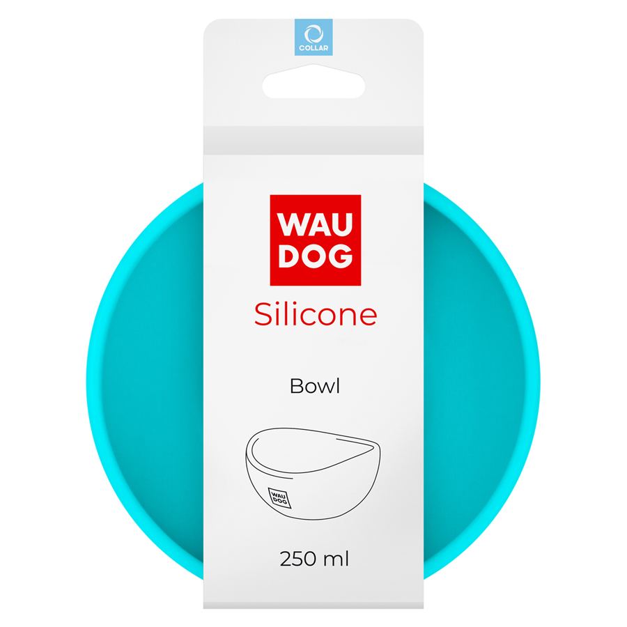 Миска WAUDOG Silicone, 250 мл блакитний — фото 2
