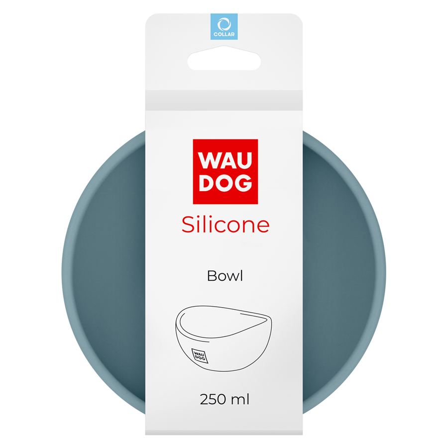 Миска WAUDOG Silicone, 250 мл сірий