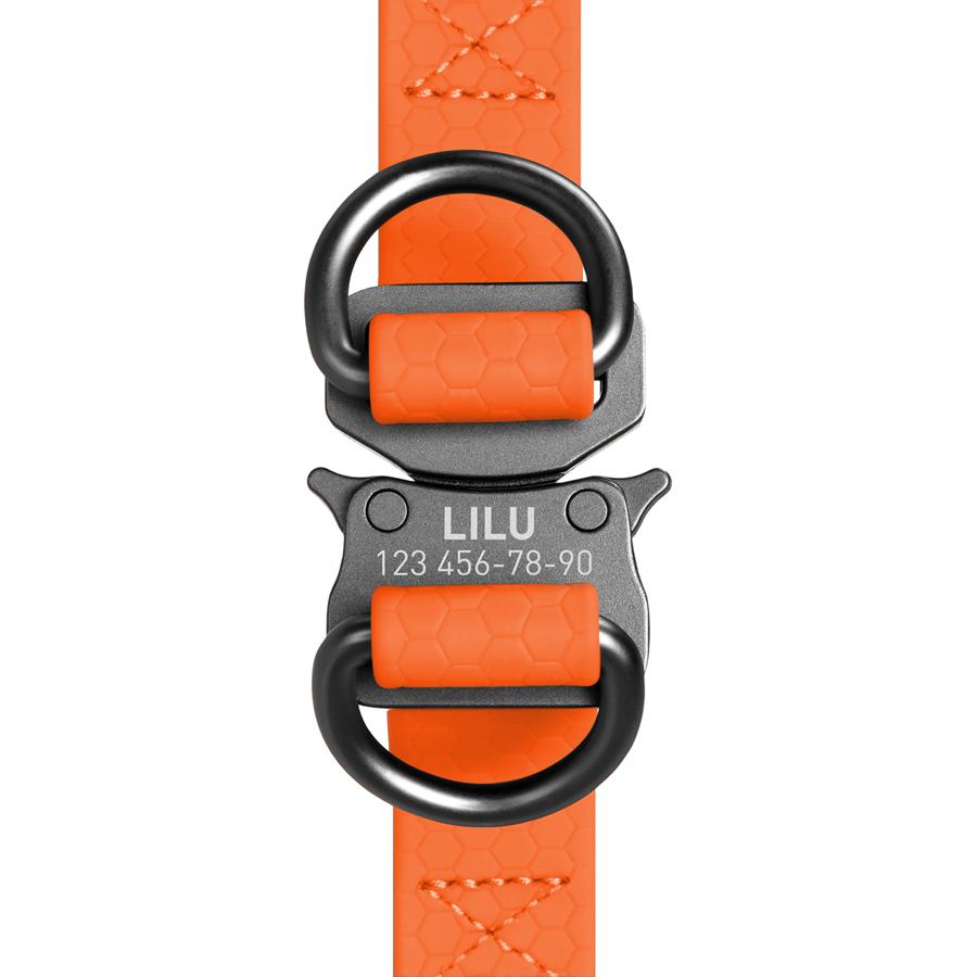 Шлея для собак водостійка WAUDOG Waterproof, c QR паспортом, металічна пряжка-фастекс, Ш 15 мм, Дов 40-55 см помаранчевий — фото 5