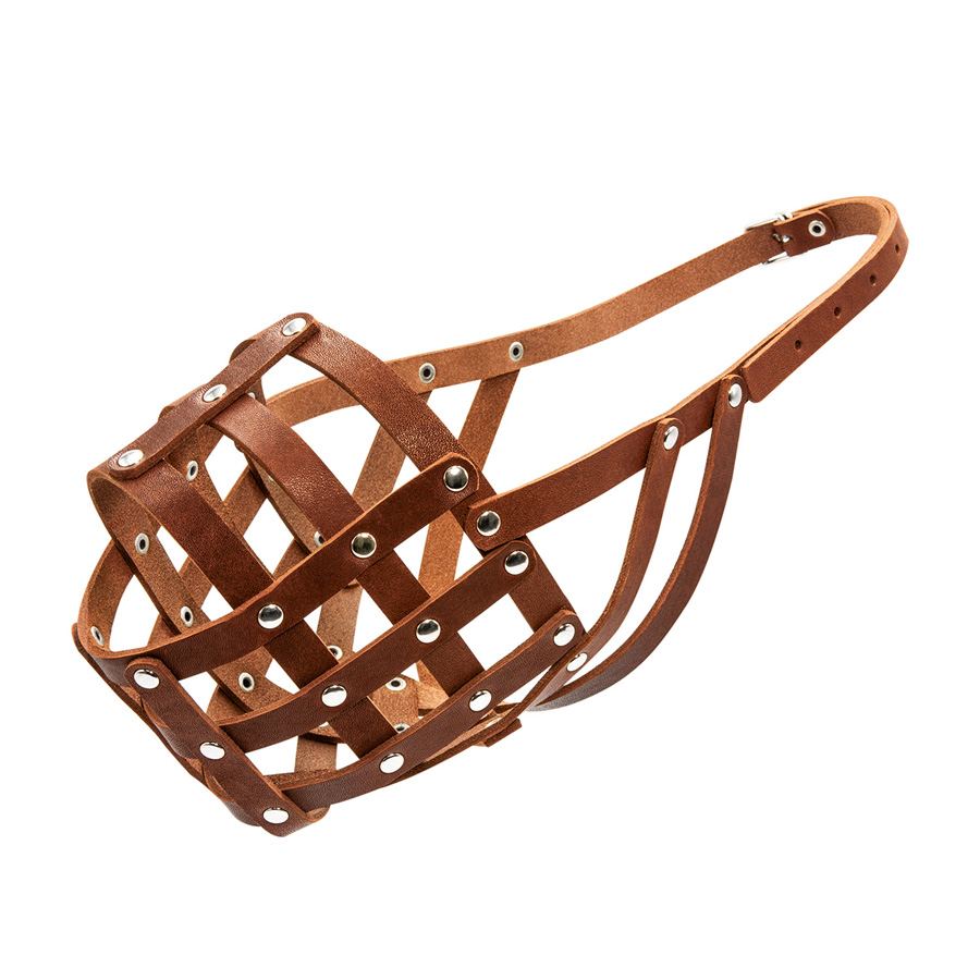 Намордник м'який "CoLLaR" №5 (кавказька вівчарка, московська сторожова, ньюфаундленд) коричневий — фото 2