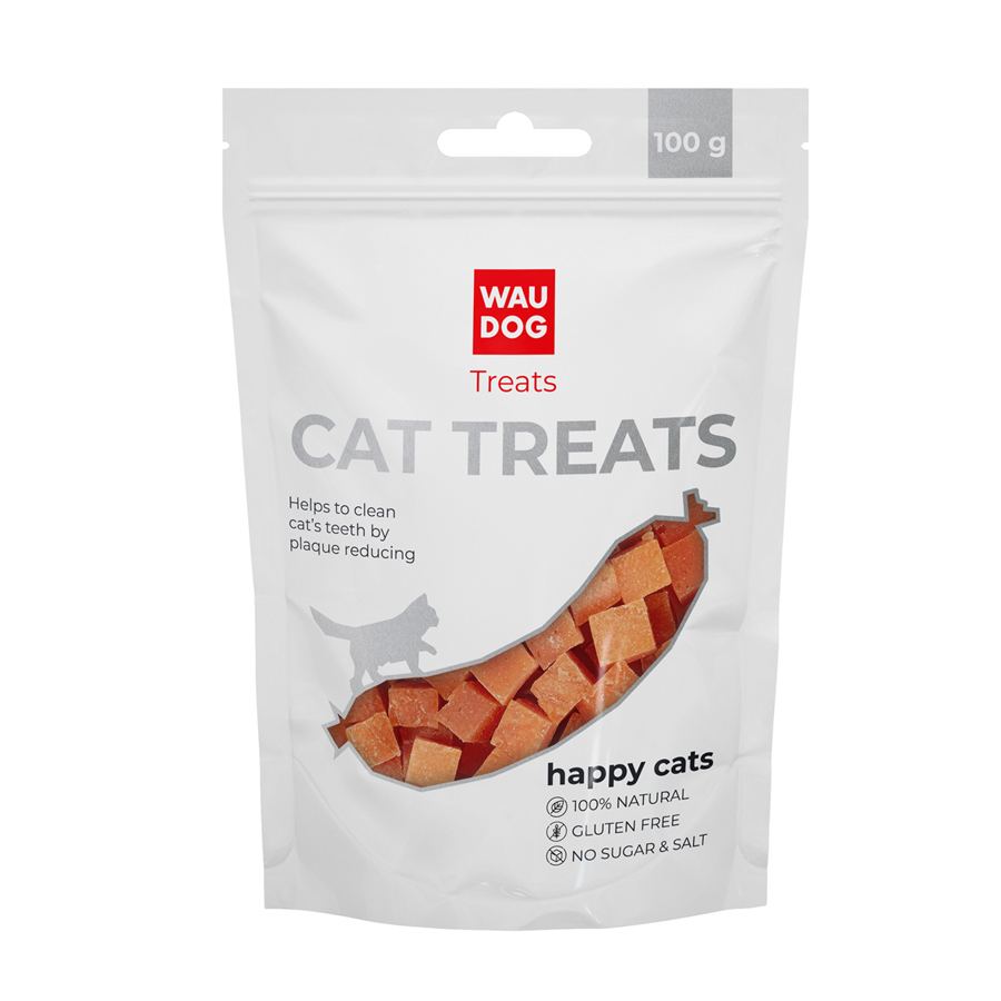Ласощі для котів WAUCAT Treats "Курячі кубики (0,8x0,8см)", 100 г — фото 2
