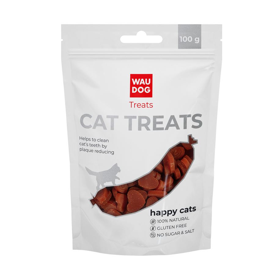 Ласощі для котів WAUCAT Treats "Лососеві жувальні серця", 100 г — фото 2