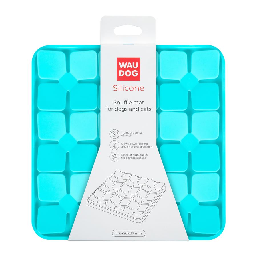 Килимок для пошуку корму WAUDOG Silicone, 205х205х17 мм, блакитний — фото 2