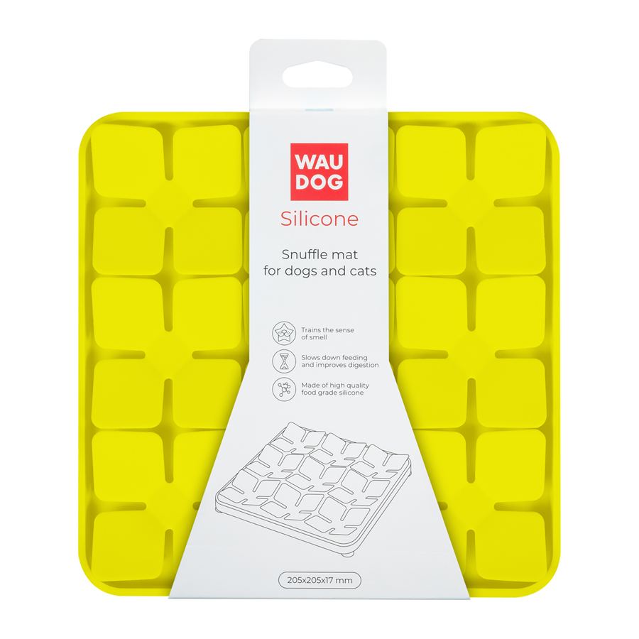 Килимок для пошуку корму WAUDOG Silicone, 205х205х17 мм, жовтий — фото 2