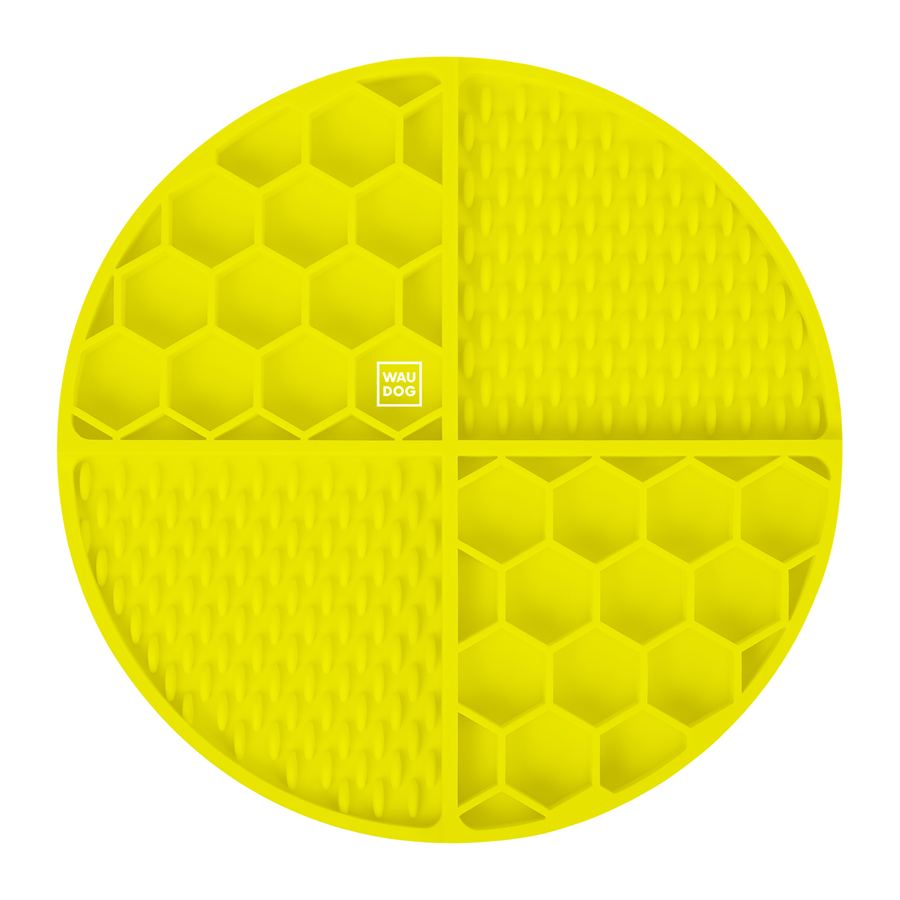Килимок для злизування і повільного харчування WAUDOG Silicone, 211х211х30 мм, жовтий — фото 3