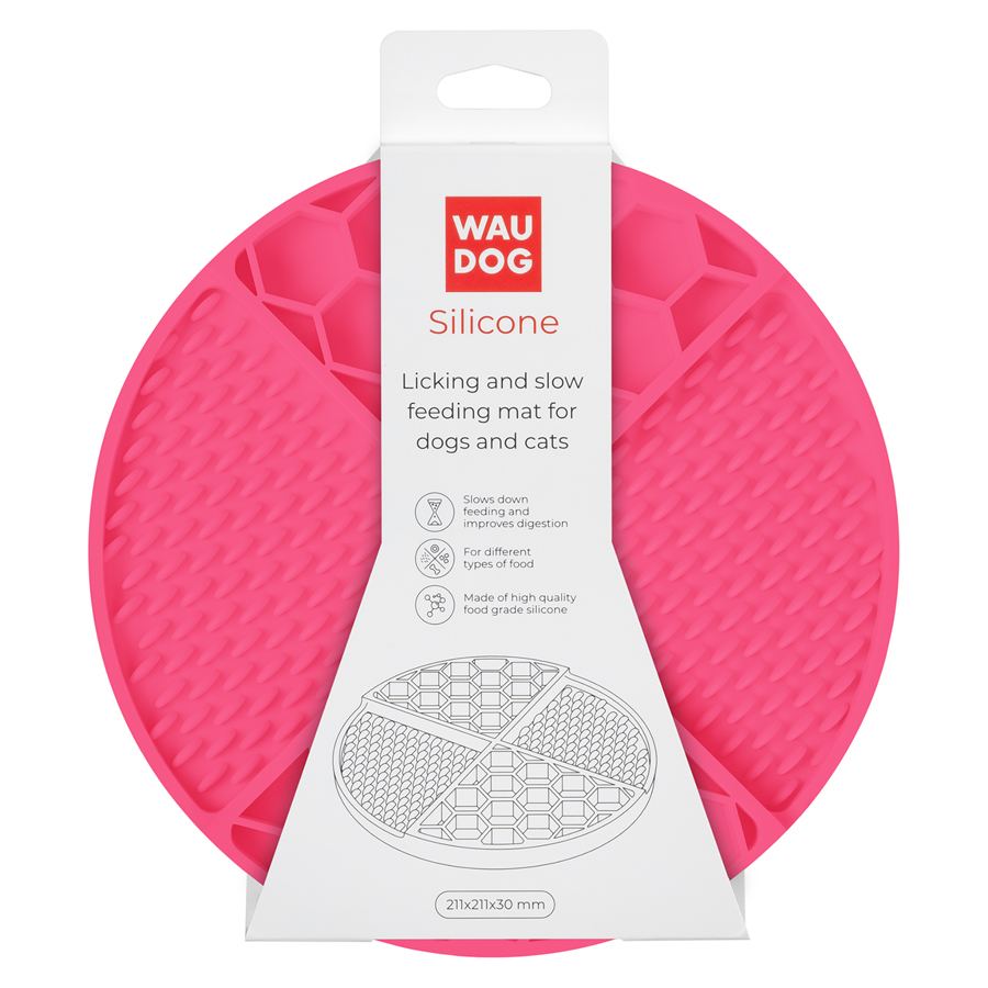 Килимок для злизування і повільного харчування WAUDOG Silicone, 211х211х30 мм, рожевий — фото 2